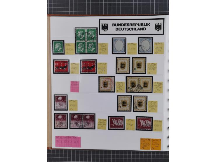 1949/1968, postfrische und gestempelte Sammlung im Ringbinder, parallel in beiden Erhaltungen geführt, Posthorn-Satz postfris