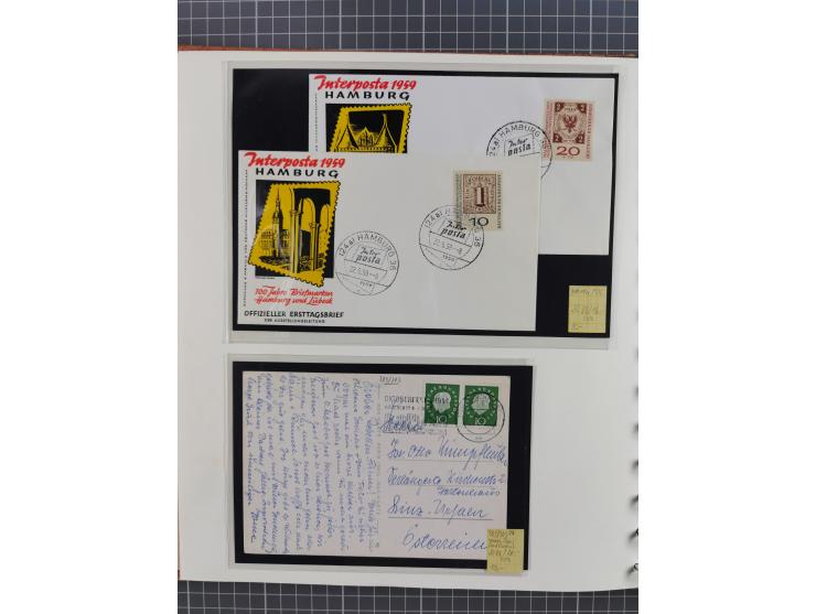 1949/1968, postfrische und gestempelte Sammlung im Ringbinder, parallel in beiden Erhaltungen geführt, Posthorn-Satz postfris