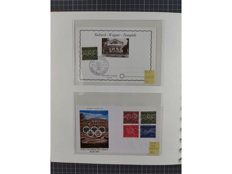 1949/1968, postfrische und gestempelte Sammlung im Ringbinder, parallel in beiden Erhaltungen geführt, Posthorn-Satz postfris