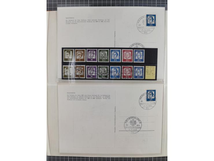 1949/1968, postfrische und gestempelte Sammlung im Ringbinder, parallel in beiden Erhaltungen geführt, Posthorn-Satz postfris