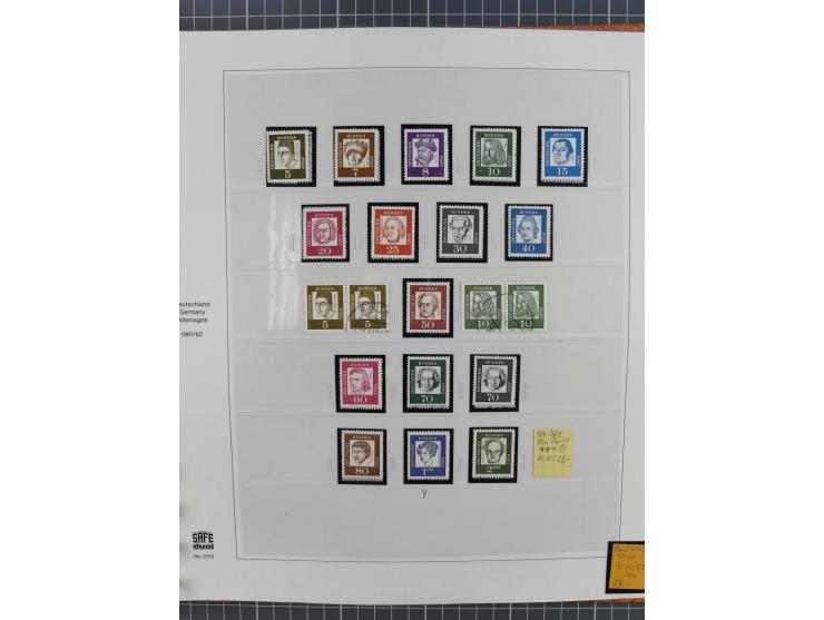 1949/1968, postfrische und gestempelte Sammlung im Ringbinder, parallel in beiden Erhaltungen geführt, Posthorn-Satz postfris