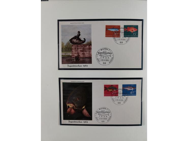 1949/1968, postfrische und gestempelte Sammlung im Ringbinder, parallel in beiden Erhaltungen geführt, Posthorn-Satz postfris