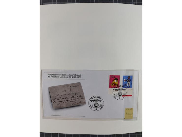 1949/1968, postfrische und gestempelte Sammlung im Ringbinder, parallel in beiden Erhaltungen geführt, Posthorn-Satz postfris