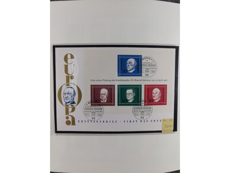 1949/1968, postfrische und gestempelte Sammlung im Ringbinder, parallel in beiden Erhaltungen geführt, Posthorn-Satz postfris