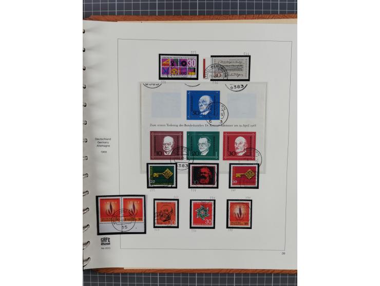 1949/1968, postfrische und gestempelte Sammlung im Ringbinder, parallel in beiden Erhaltungen geführt, Posthorn-Satz postfris