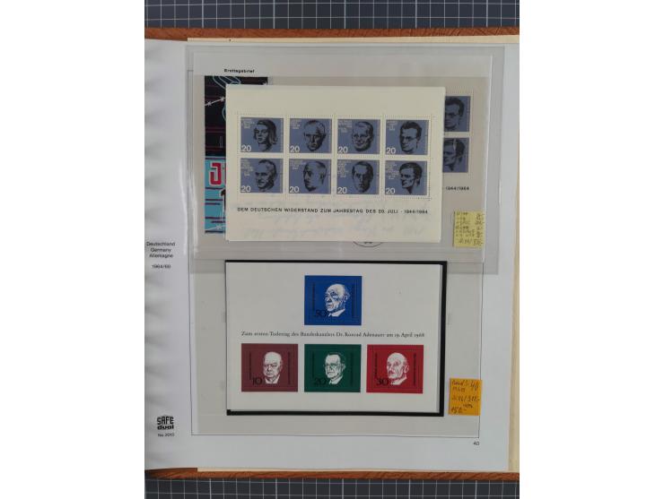 1949/1968, postfrische und gestempelte Sammlung im Ringbinder, parallel in beiden Erhaltungen geführt, Posthorn-Satz postfris