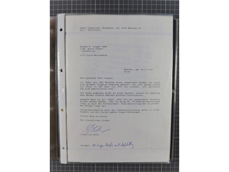 1952/1971, umfangreiche Sammlung von ca. 1.380 Luftpostbelegen mit Erst- und Sonderflügen, u.a. SAS, Sabena, BOAC, Interflug 