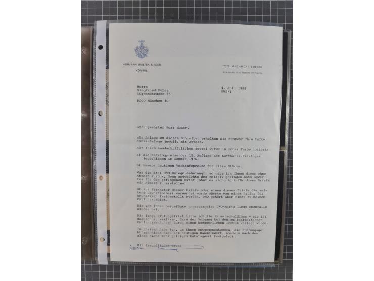 1952/1971, umfangreiche Sammlung von ca. 1.380 Luftpostbelegen mit Erst- und Sonderflügen, u.a. SAS, Sabena, BOAC, Interflug 