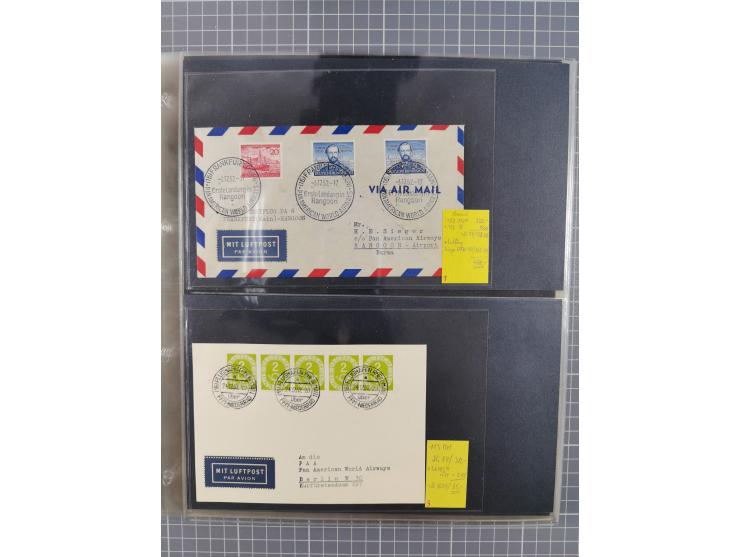 1952/1971, umfangreiche Sammlung von ca. 1.380 Luftpostbelegen mit Erst- und Sonderflügen, u.a. SAS, Sabena, BOAC, Interflug 