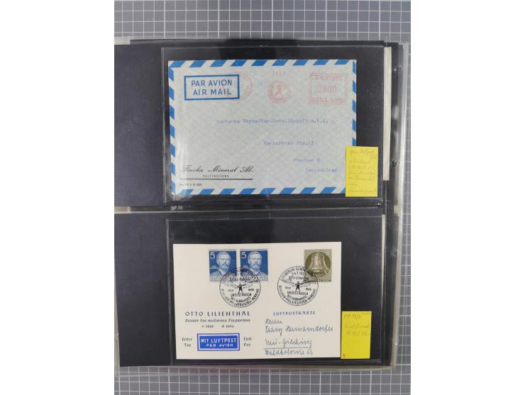 1952/1971, umfangreiche Sammlung von ca. 1.380 Luftpostbelegen mit Erst- und Sonderflügen, u.a. SAS, Sabena, BOAC, Interflug 