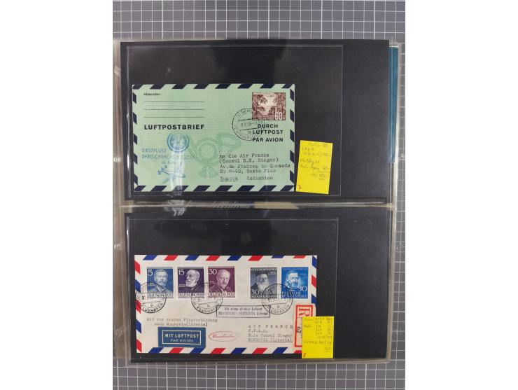 1952/1971, umfangreiche Sammlung von ca. 1.380 Luftpostbelegen mit Erst- und Sonderflügen, u.a. SAS, Sabena, BOAC, Interflug 