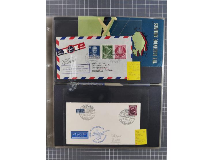1952/1971, umfangreiche Sammlung von ca. 1.380 Luftpostbelegen mit Erst- und Sonderflügen, u.a. SAS, Sabena, BOAC, Interflug 