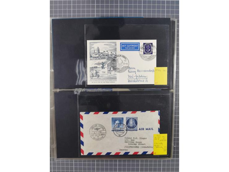 1952/1971, umfangreiche Sammlung von ca. 1.380 Luftpostbelegen mit Erst- und Sonderflügen, u.a. SAS, Sabena, BOAC, Interflug 
