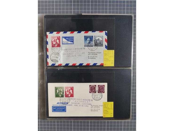 1952/1971, umfangreiche Sammlung von ca. 1.380 Luftpostbelegen mit Erst- und Sonderflügen, u.a. SAS, Sabena, BOAC, Interflug 