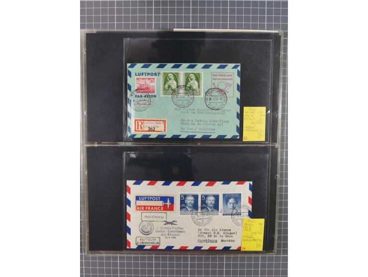 1952/1971, umfangreiche Sammlung von ca. 1.380 Luftpostbelegen mit Erst- und Sonderflügen, u.a. SAS, Sabena, BOAC, Interflug 