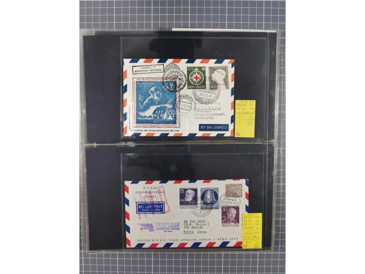 1952/1971, umfangreiche Sammlung von ca. 1.380 Luftpostbelegen mit Erst- und Sonderflügen, u.a. SAS, Sabena, BOAC, Interflug 