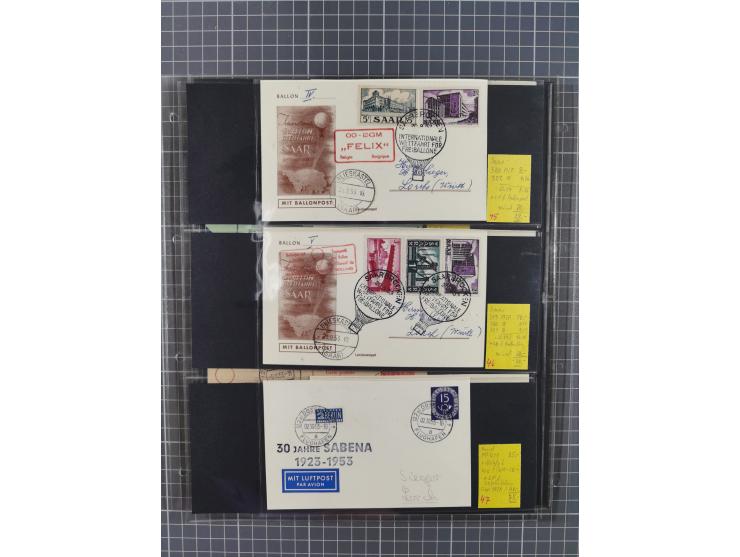 1952/1971, umfangreiche Sammlung von ca. 1.380 Luftpostbelegen mit Erst- und Sonderflügen, u.a. SAS, Sabena, BOAC, Interflug 