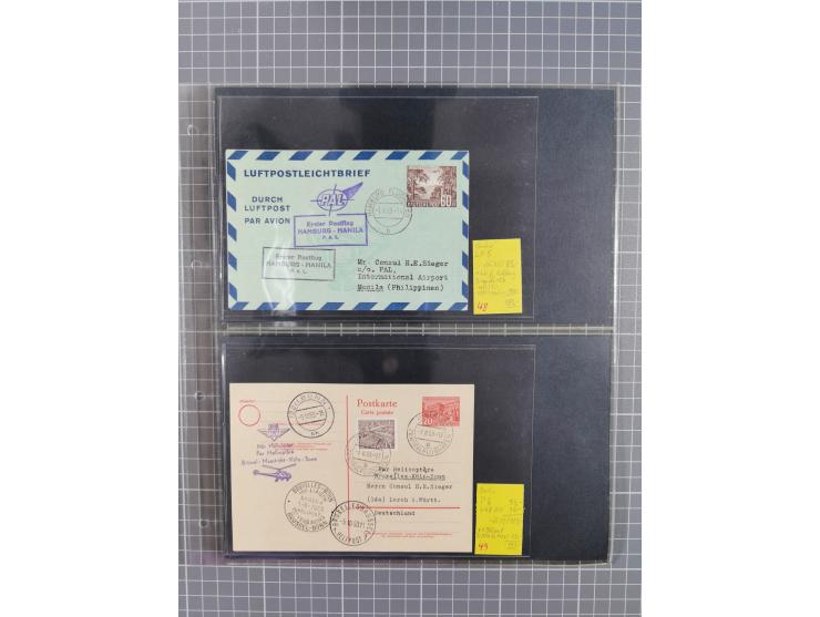 1952/1971, umfangreiche Sammlung von ca. 1.380 Luftpostbelegen mit Erst- und Sonderflügen, u.a. SAS, Sabena, BOAC, Interflug 