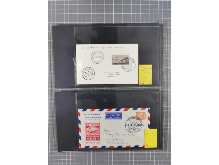 1952/1971, umfangreiche Sammlung von ca. 1.380 Luftpostbelegen mit Erst- und Sonderflügen, u.a. SAS, Sabena, BOAC, Interflug 
