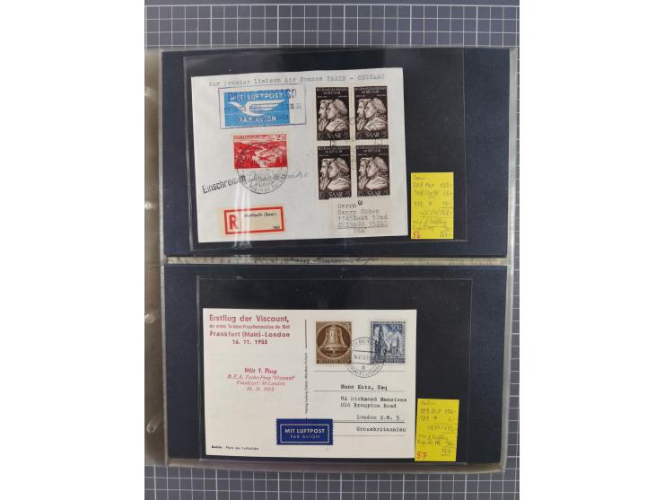 1952/1971, umfangreiche Sammlung von ca. 1.380 Luftpostbelegen mit Erst- und Sonderflügen, u.a. SAS, Sabena, BOAC, Interflug 