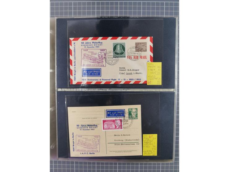 1952/1971, umfangreiche Sammlung von ca. 1.380 Luftpostbelegen mit Erst- und Sonderflügen, u.a. SAS, Sabena, BOAC, Interflug 
