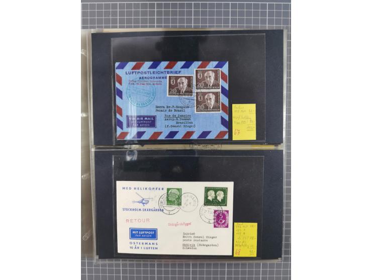 1952/1971, umfangreiche Sammlung von ca. 1.380 Luftpostbelegen mit Erst- und Sonderflügen, u.a. SAS, Sabena, BOAC, Interflug 