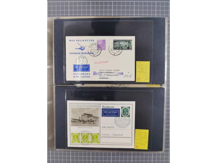 1952/1971, umfangreiche Sammlung von ca. 1.380 Luftpostbelegen mit Erst- und Sonderflügen, u.a. SAS, Sabena, BOAC, Interflug 