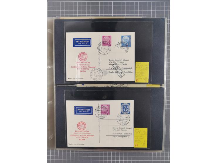 1952/1971, umfangreiche Sammlung von ca. 1.380 Luftpostbelegen mit Erst- und Sonderflügen, u.a. SAS, Sabena, BOAC, Interflug 