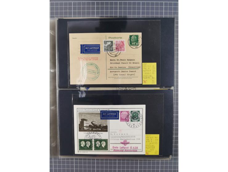 1952/1971, umfangreiche Sammlung von ca. 1.380 Luftpostbelegen mit Erst- und Sonderflügen, u.a. SAS, Sabena, BOAC, Interflug 