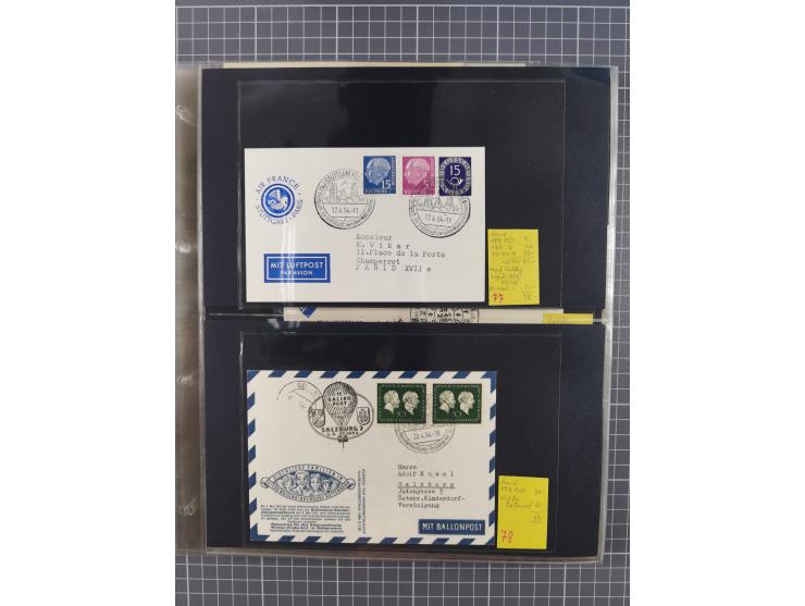 1952/1971, umfangreiche Sammlung von ca. 1.380 Luftpostbelegen mit Erst- und Sonderflügen, u.a. SAS, Sabena, BOAC, Interflug 
