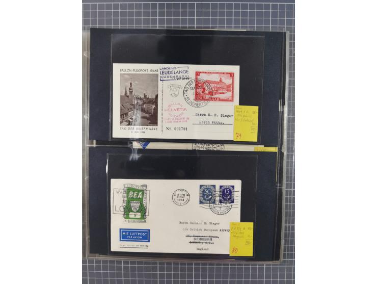 1952/1971, umfangreiche Sammlung von ca. 1.380 Luftpostbelegen mit Erst- und Sonderflügen, u.a. SAS, Sabena, BOAC, Interflug 