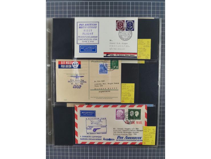 1952/1971, umfangreiche Sammlung von ca. 1.380 Luftpostbelegen mit Erst- und Sonderflügen, u.a. SAS, Sabena, BOAC, Interflug 