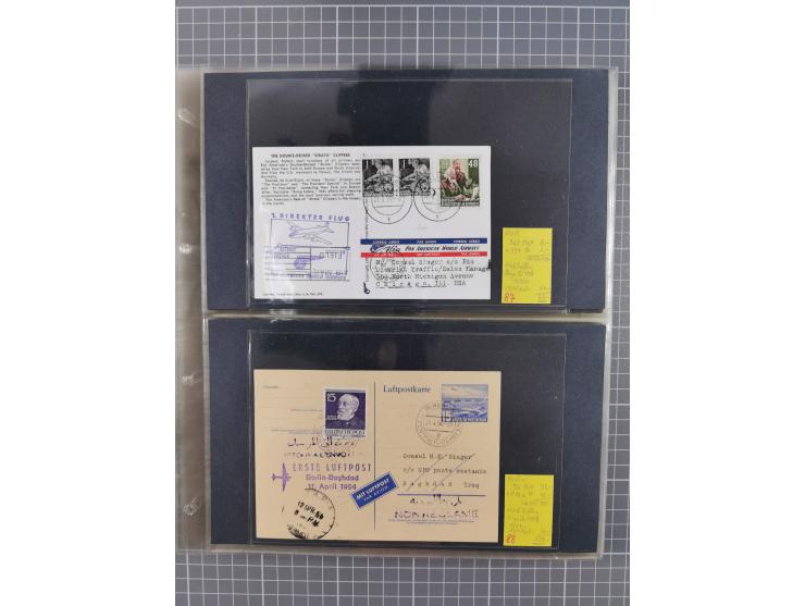 1952/1971, umfangreiche Sammlung von ca. 1.380 Luftpostbelegen mit Erst- und Sonderflügen, u.a. SAS, Sabena, BOAC, Interflug 