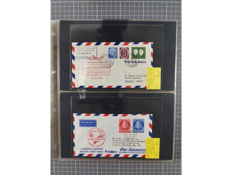 1952/1971, umfangreiche Sammlung von ca. 1.380 Luftpostbelegen mit Erst- und Sonderflügen, u.a. SAS, Sabena, BOAC, Interflug 