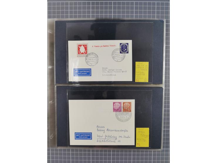 1952/1971, umfangreiche Sammlung von ca. 1.380 Luftpostbelegen mit Erst- und Sonderflügen, u.a. SAS, Sabena, BOAC, Interflug 