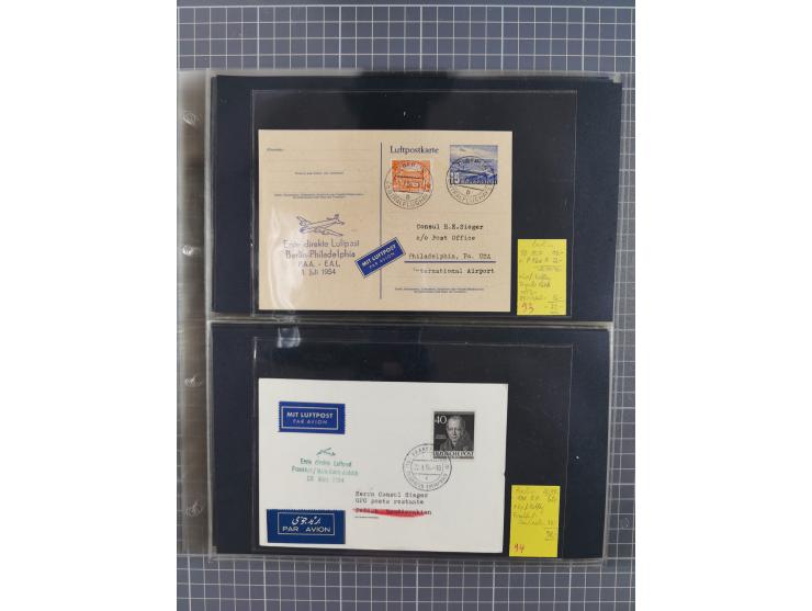 1952/1971, umfangreiche Sammlung von ca. 1.380 Luftpostbelegen mit Erst- und Sonderflügen, u.a. SAS, Sabena, BOAC, Interflug 