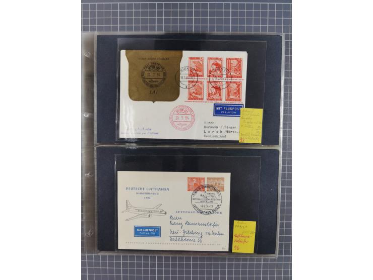 1952/1971, umfangreiche Sammlung von ca. 1.380 Luftpostbelegen mit Erst- und Sonderflügen, u.a. SAS, Sabena, BOAC, Interflug 