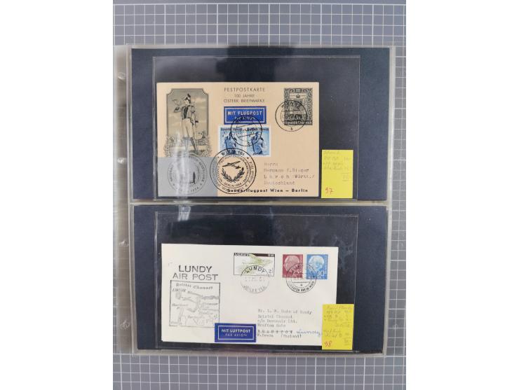 1952/1971, umfangreiche Sammlung von ca. 1.380 Luftpostbelegen mit Erst- und Sonderflügen, u.a. SAS, Sabena, BOAC, Interflug 