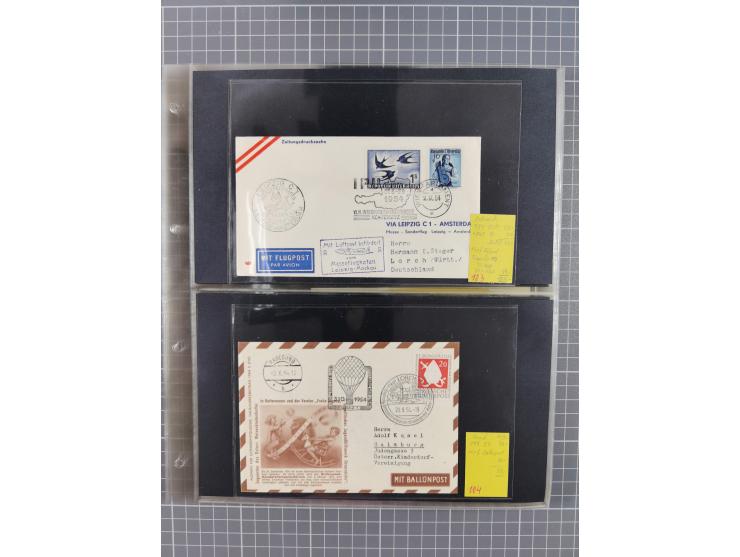 1952/1971, umfangreiche Sammlung von ca. 1.380 Luftpostbelegen mit Erst- und Sonderflügen, u.a. SAS, Sabena, BOAC, Interflug 
