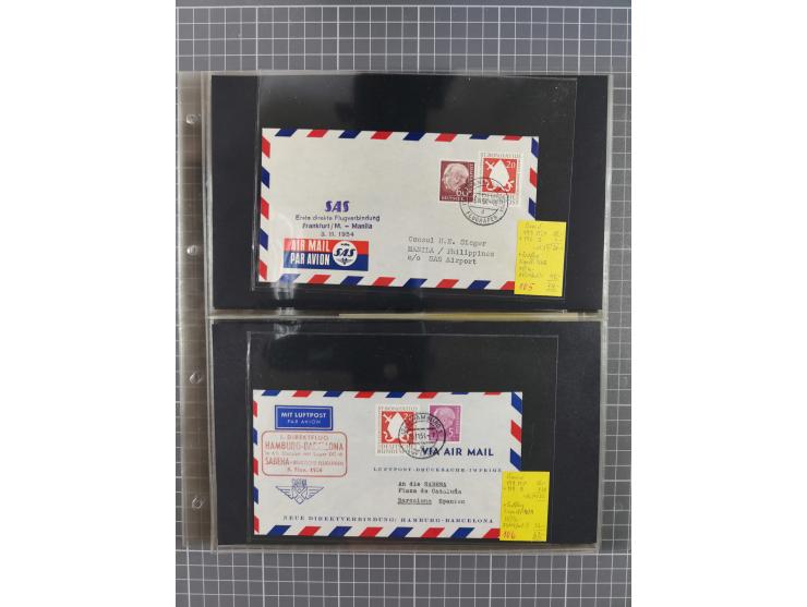 1952/1971, umfangreiche Sammlung von ca. 1.380 Luftpostbelegen mit Erst- und Sonderflügen, u.a. SAS, Sabena, BOAC, Interflug 