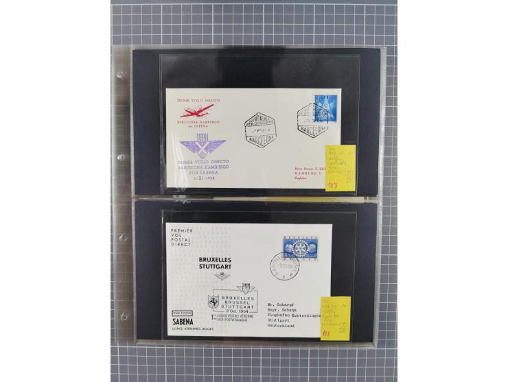 1952/1971, umfangreiche Sammlung von ca. 1.380 Luftpostbelegen mit Erst- und Sonderflügen, u.a. SAS, Sabena, BOAC, Interflug 