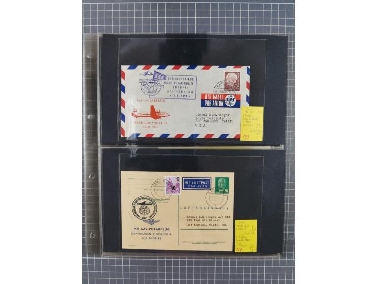 1952/1971, umfangreiche Sammlung von ca. 1.380 Luftpostbelegen mit Erst- und Sonderflügen, u.a. SAS, Sabena, BOAC, Interflug 