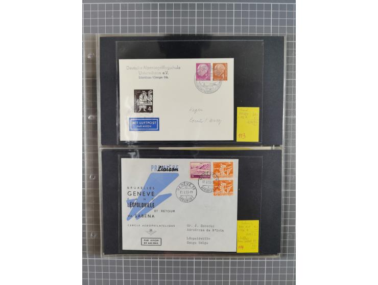1952/1971, umfangreiche Sammlung von ca. 1.380 Luftpostbelegen mit Erst- und Sonderflügen, u.a. SAS, Sabena, BOAC, Interflug 