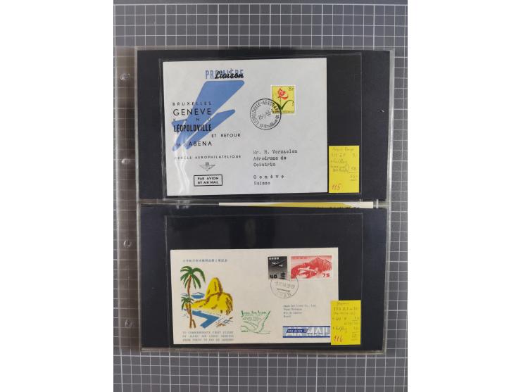 1952/1971, umfangreiche Sammlung von ca. 1.380 Luftpostbelegen mit Erst- und Sonderflügen, u.a. SAS, Sabena, BOAC, Interflug 