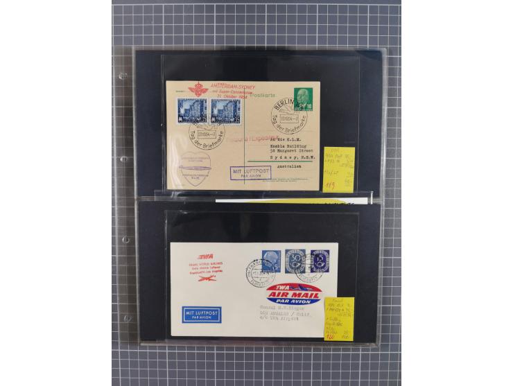 1952/1971, umfangreiche Sammlung von ca. 1.380 Luftpostbelegen mit Erst- und Sonderflügen, u.a. SAS, Sabena, BOAC, Interflug 