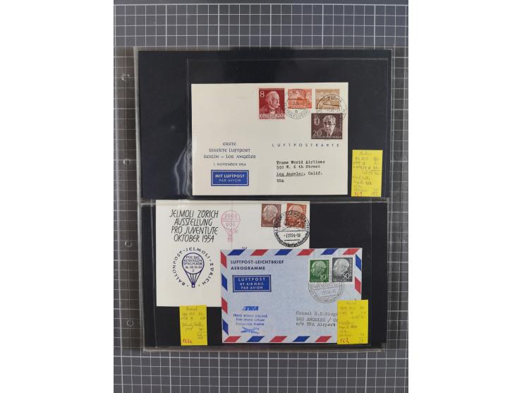 1952/1971, umfangreiche Sammlung von ca. 1.380 Luftpostbelegen mit Erst- und Sonderflügen, u.a. SAS, Sabena, BOAC, Interflug 