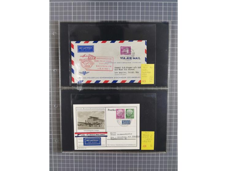 1952/1971, umfangreiche Sammlung von ca. 1.380 Luftpostbelegen mit Erst- und Sonderflügen, u.a. SAS, Sabena, BOAC, Interflug 