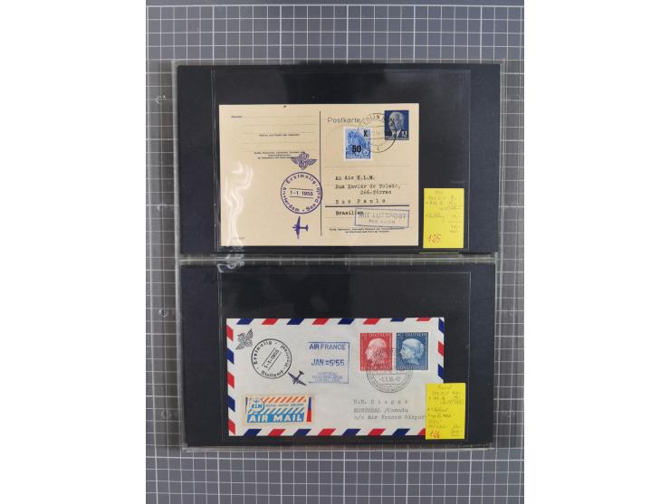 1952/1971, umfangreiche Sammlung von ca. 1.380 Luftpostbelegen mit Erst- und Sonderflügen, u.a. SAS, Sabena, BOAC, Interflug 
