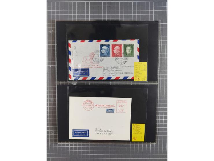 1952/1971, umfangreiche Sammlung von ca. 1.380 Luftpostbelegen mit Erst- und Sonderflügen, u.a. SAS, Sabena, BOAC, Interflug 
