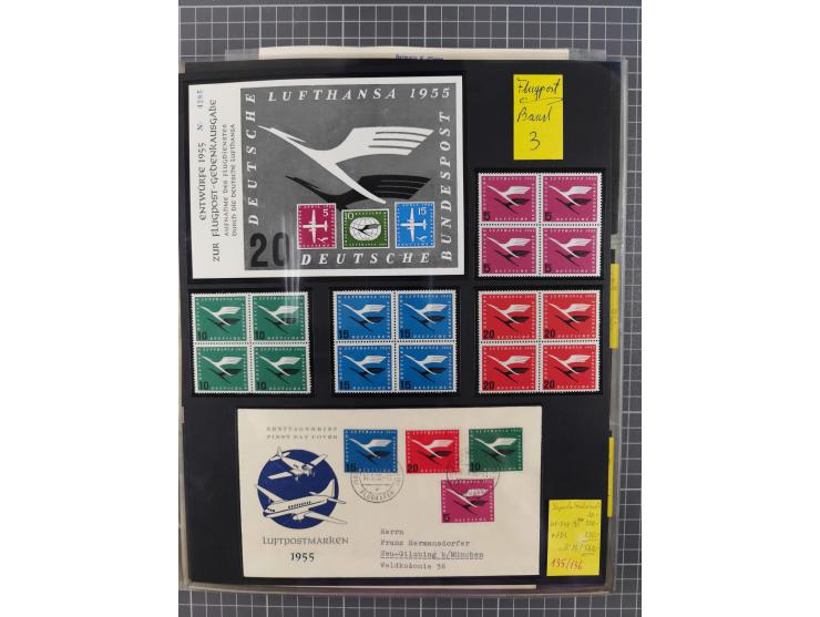 1952/1971, umfangreiche Sammlung von ca. 1.380 Luftpostbelegen mit Erst- und Sonderflügen, u.a. SAS, Sabena, BOAC, Interflug 